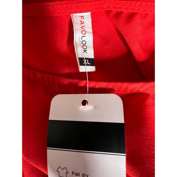 NWT Favo look dress XL Pleated Lightweight Y2K Classic Red Comfortable - Picture 11 of 13
